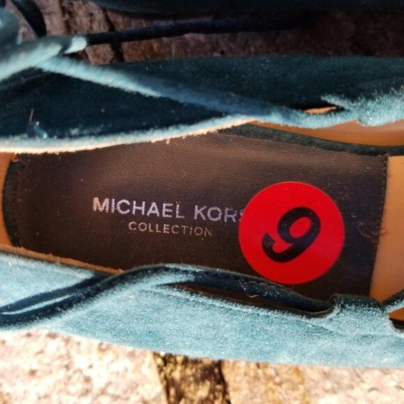 Michael Kors Collection Kallie Lace Up Suede Flats - Picture 11 of 12